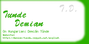 tunde demian business card